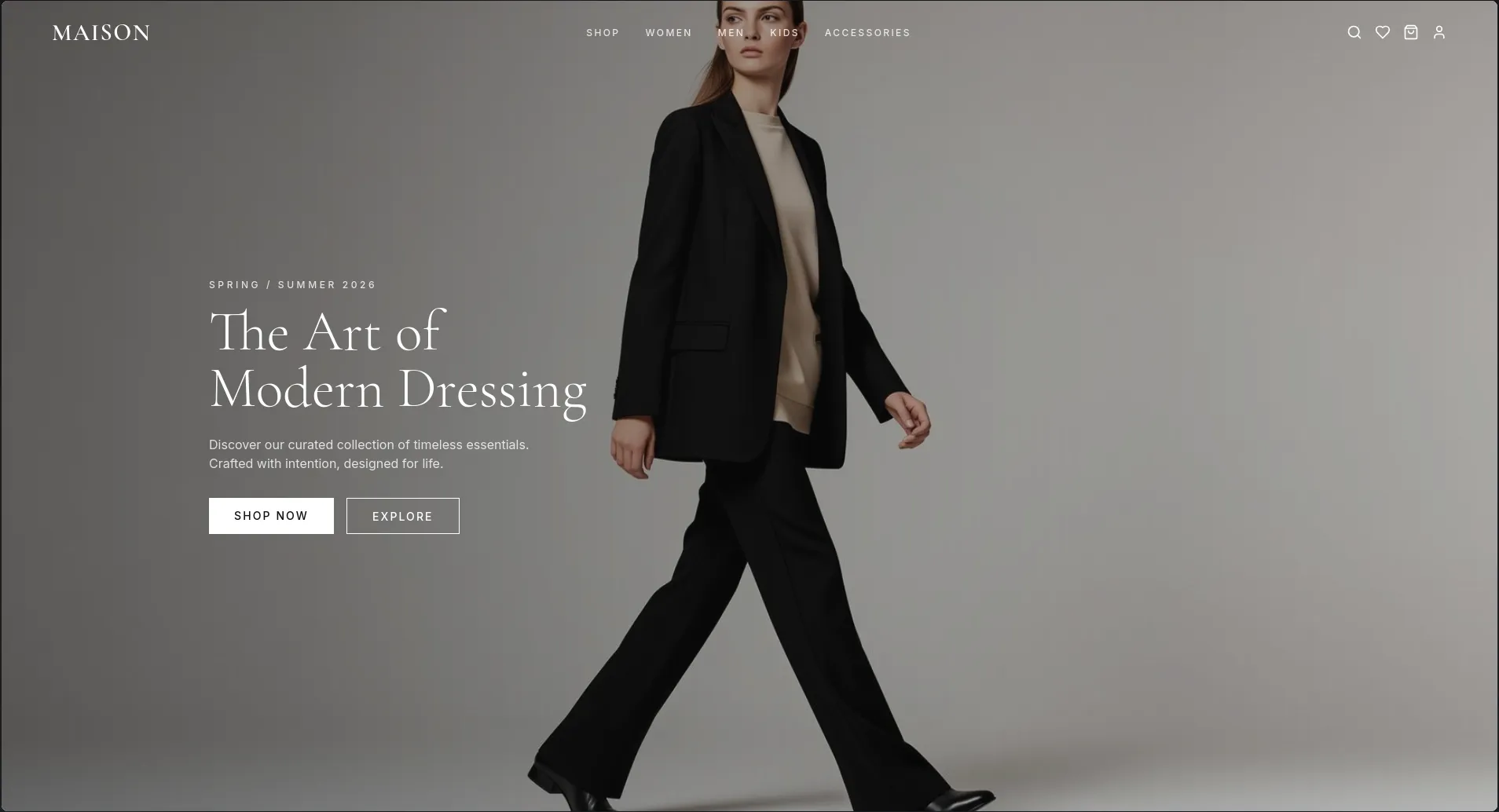 Modern Clothing e-commerce project preview