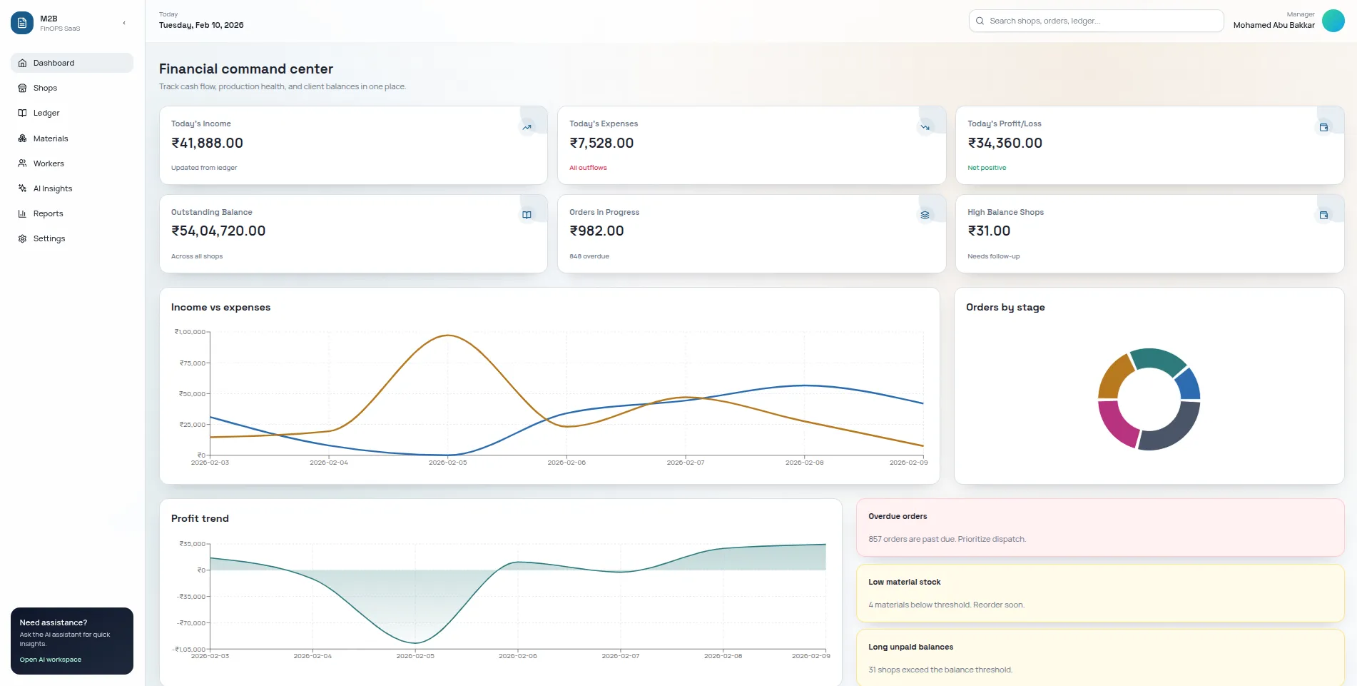 M2B POS SaaS project preview